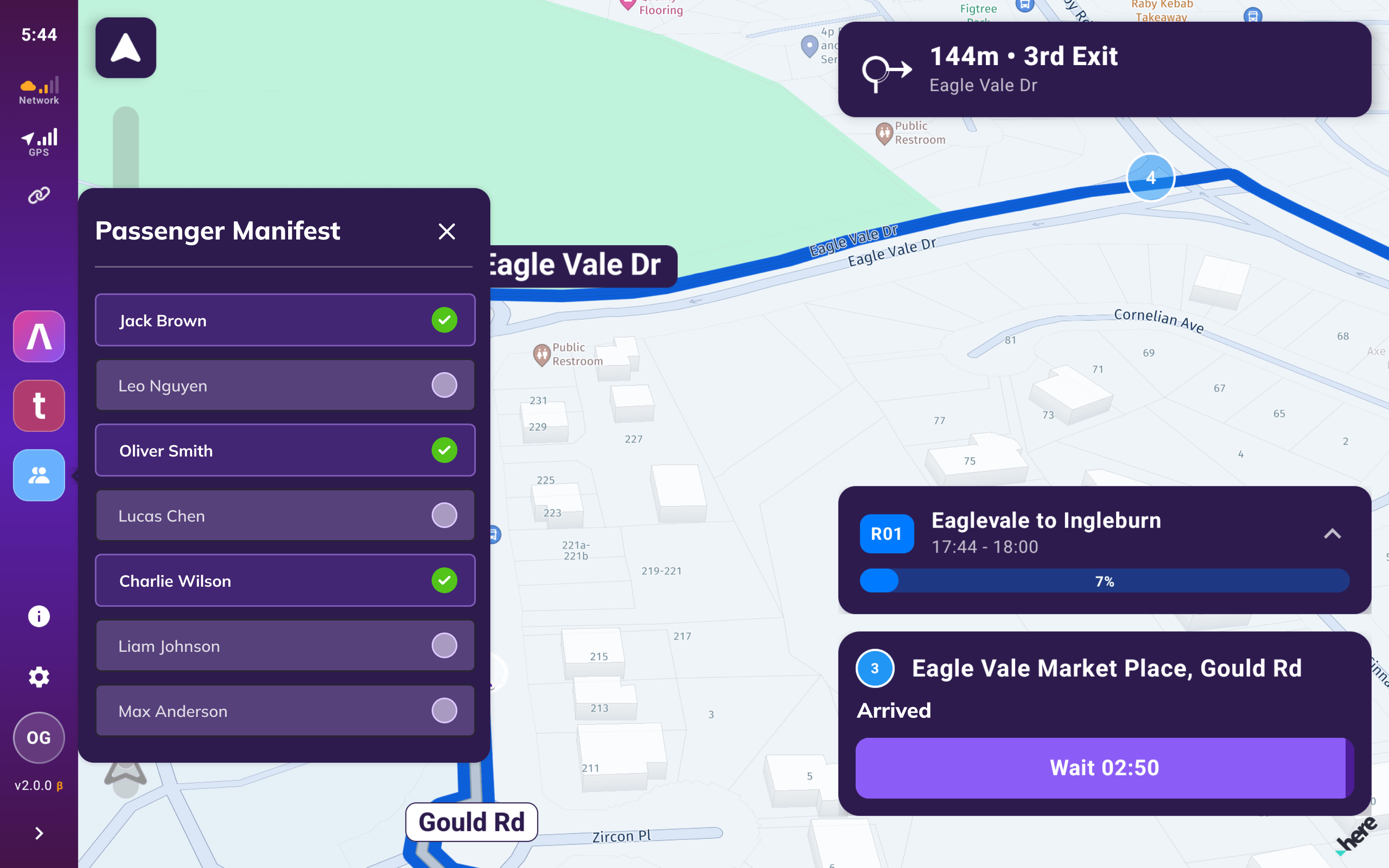 Passenger manifest - live boarding list with check-in status for each passenger